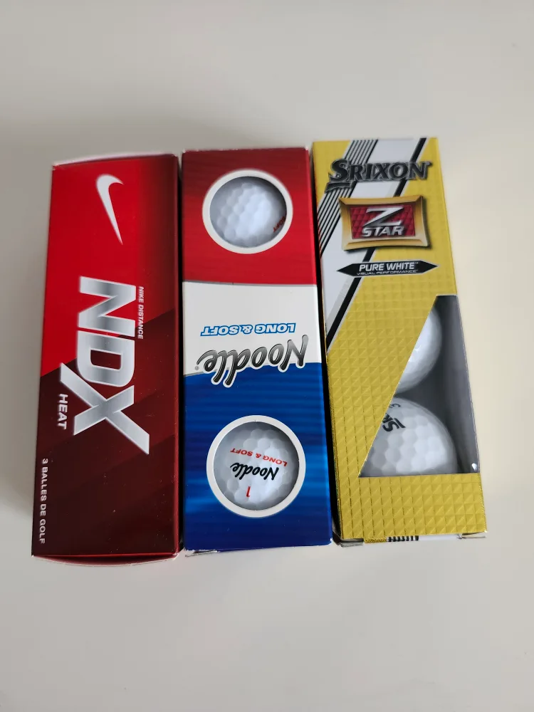 3 Packs Golf Balls - Nike NDX, Noodle Long & Soft, Srixon Z Star image indicator(2)