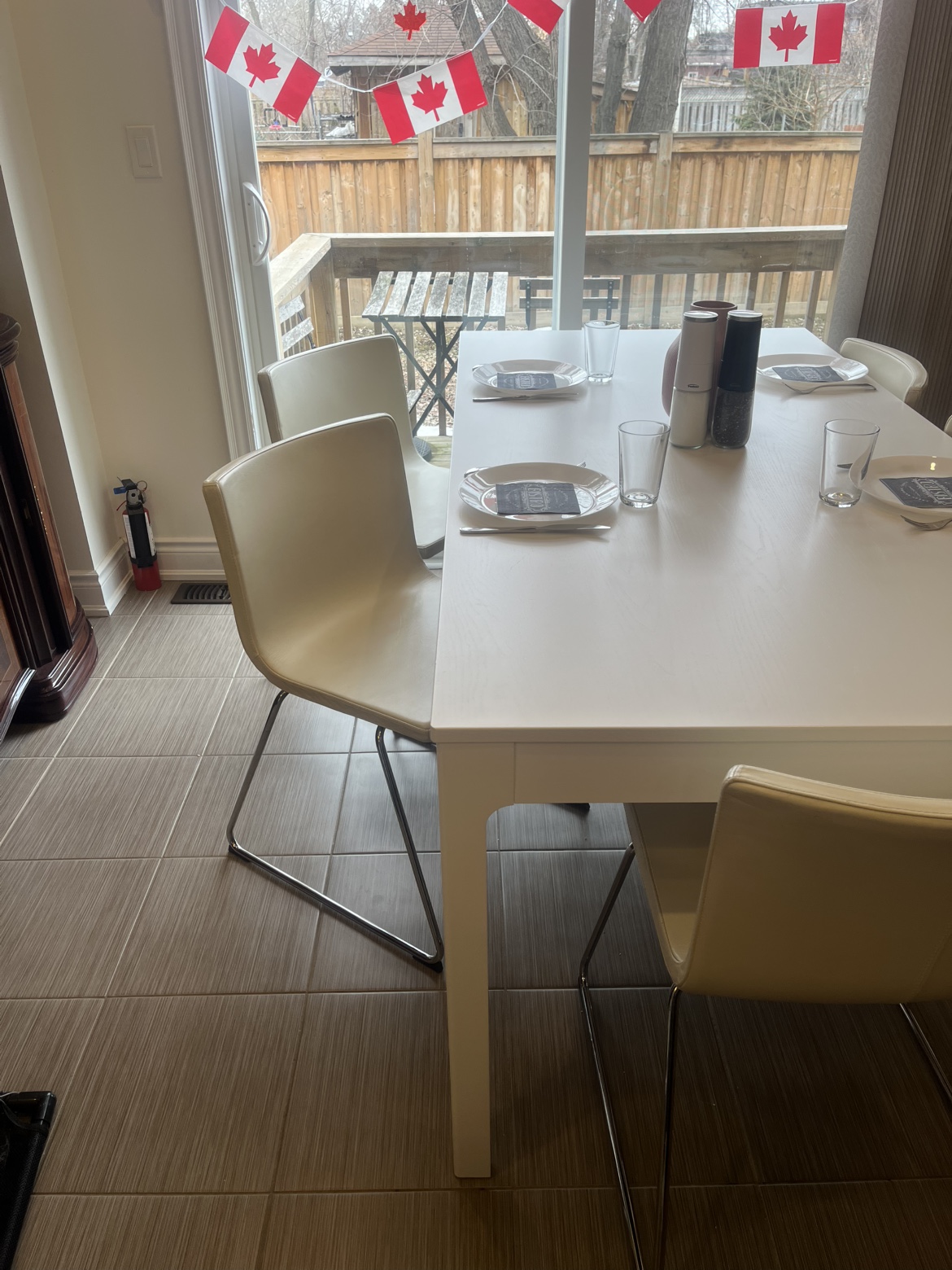 6 IKEA Bernhardt Cream Leather & Chrome Chairs - photo 4