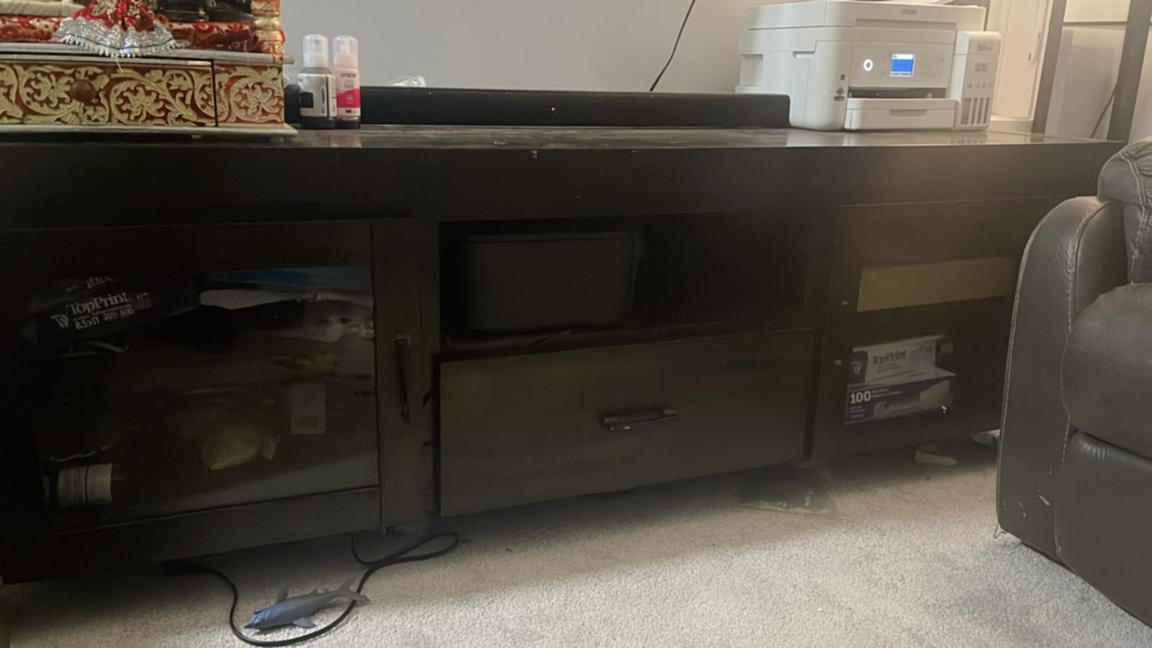 Dark Brown Costco tv stand - photo 2