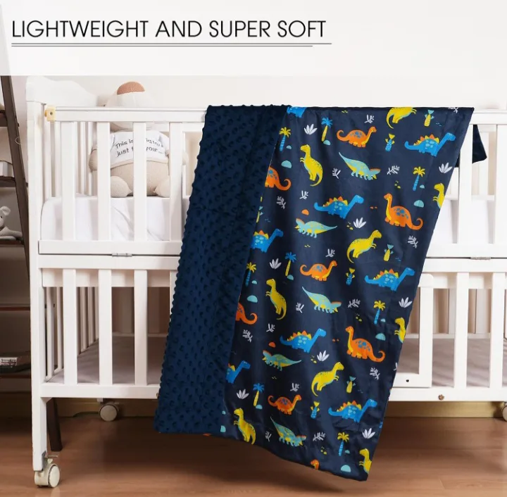 NEW!    David's Kids Minky Baby Blanket - Dinosaur Design image indicator(4)