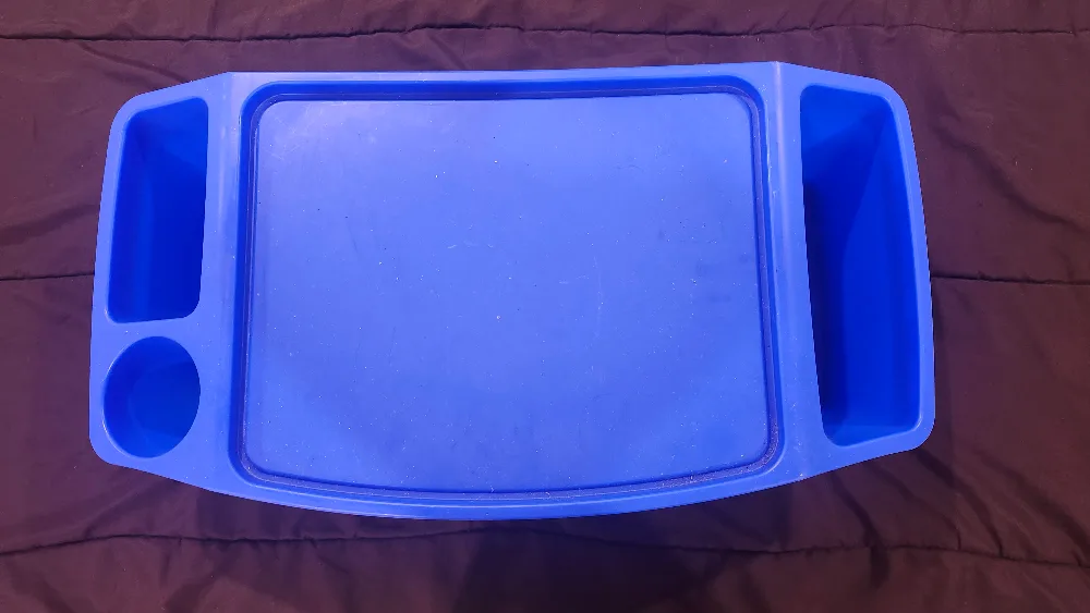 Blue Plastic Lap Desk with Cup Holders image indicator(4)