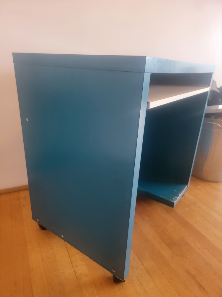 Teal Rolling Computer Desk - photo 5