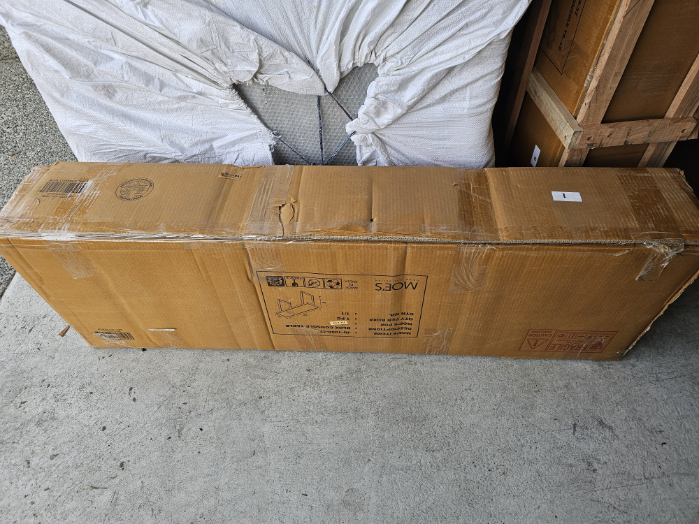 Modern Marble and Walnut Console Table. New in Box. - photo 2