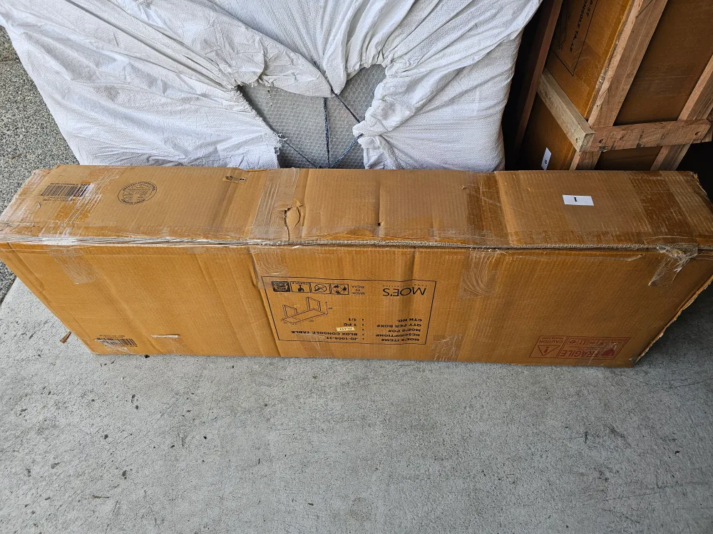 Modern Marble and Walnut Console Table. New in Box. image indicator(2)