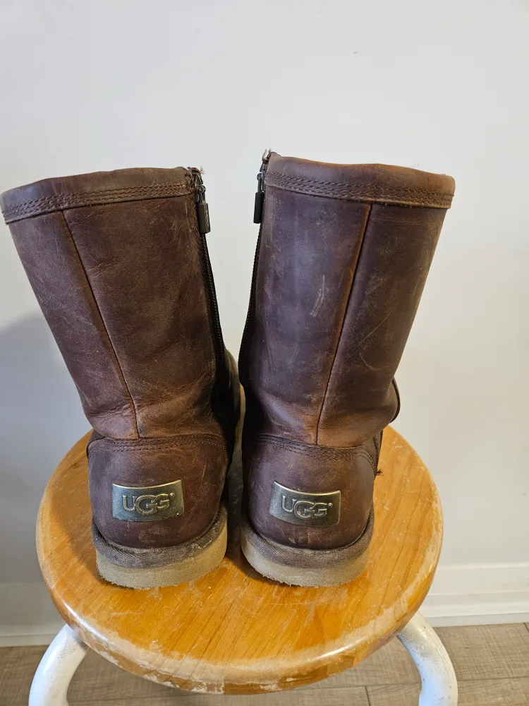 UGG Australia Classic Leather Boots - Brown - Women's Size 7 image indicator(5)