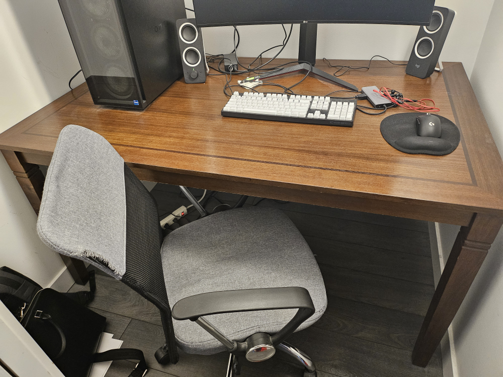 Solid Wood Computer Desk with Chair - photo 2