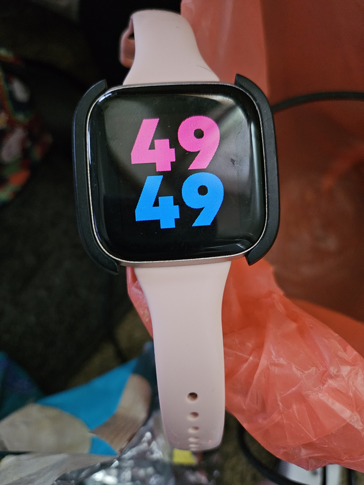 #FREECYCLE Pink Fitbit Versa 2 Smartwatch with Black Bumper