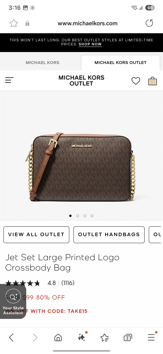 Michael Kors Jet Set Large Printed Logo Crossbody Bag - photo 4