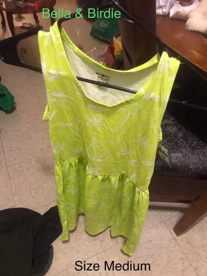 Girls' Lime Green Summer Dress, Size Medium