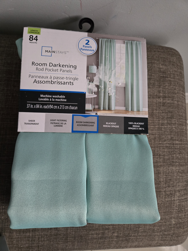 Mainstays Room Darkening Rod Pocket Panels - Teal - 84"