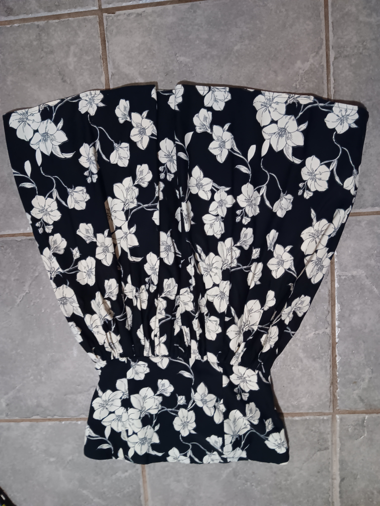 Black and White Floral Tube Dress