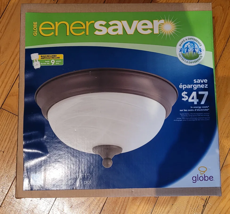 Globe Enersaver 11" Flush Mount Light Fixture image indicator(2)