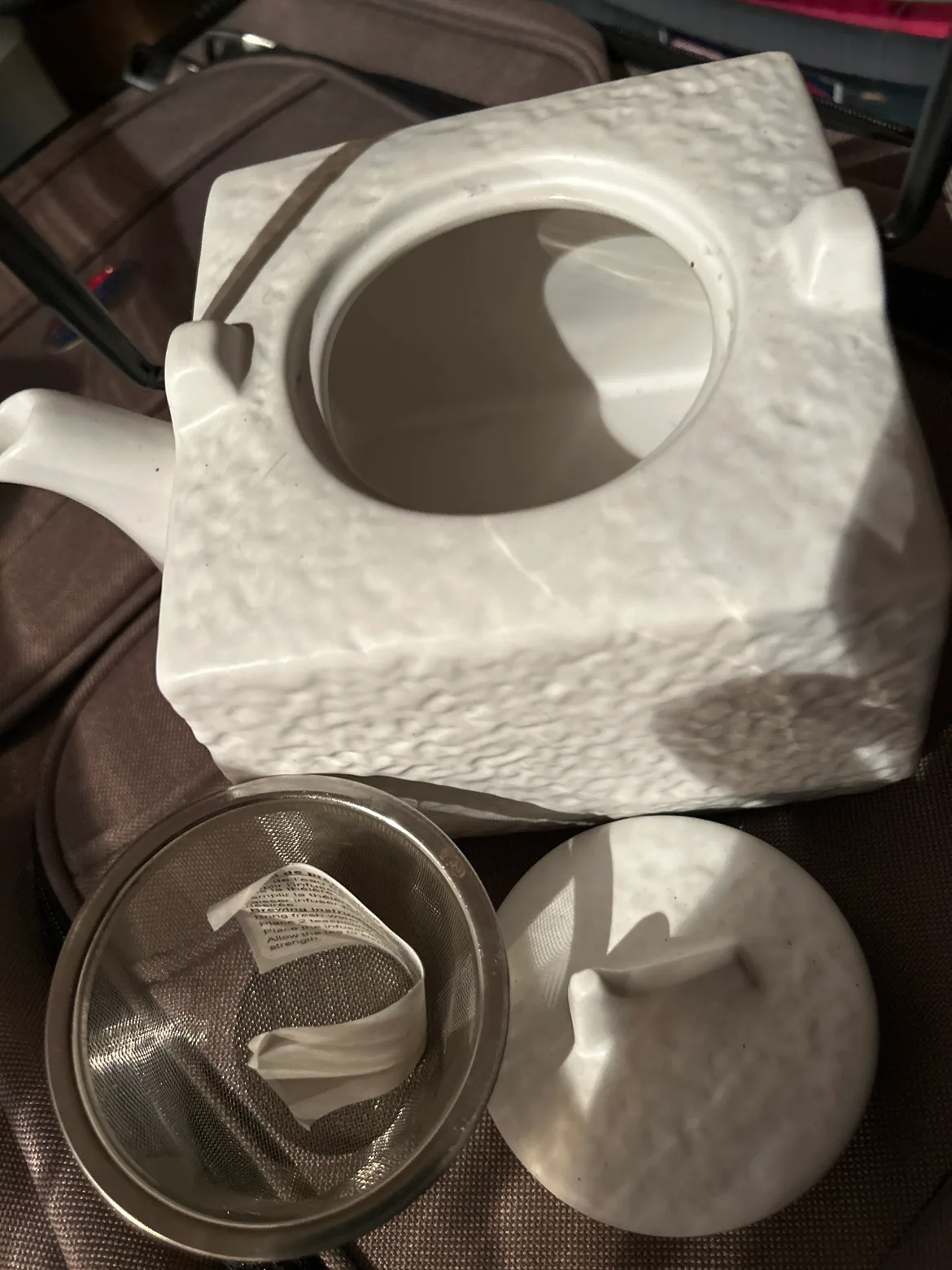 Not used Square Teapot with Infuser: see description image indicator(2)