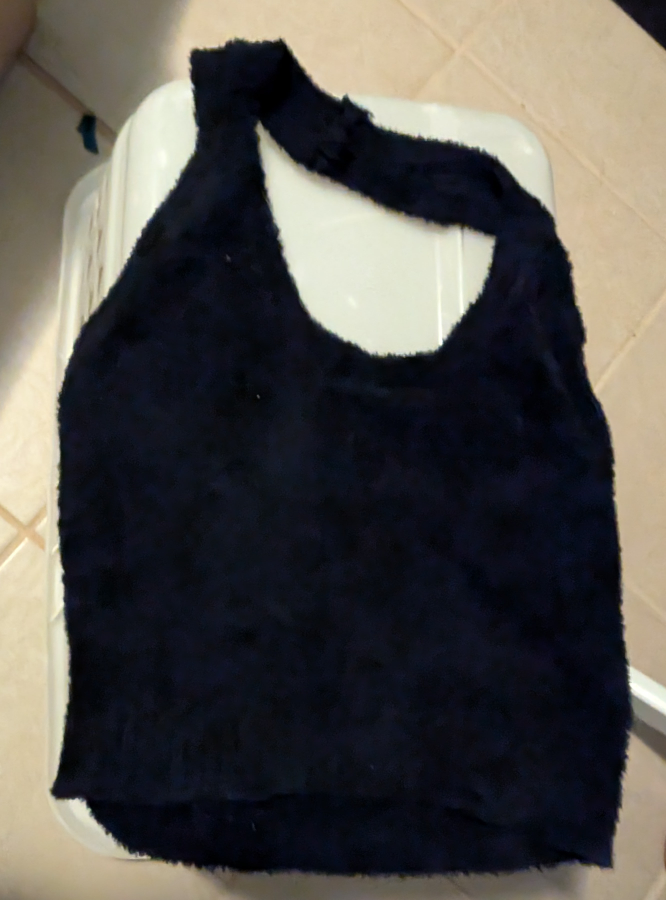 Fashion Nova Black Fluffy Halter Top