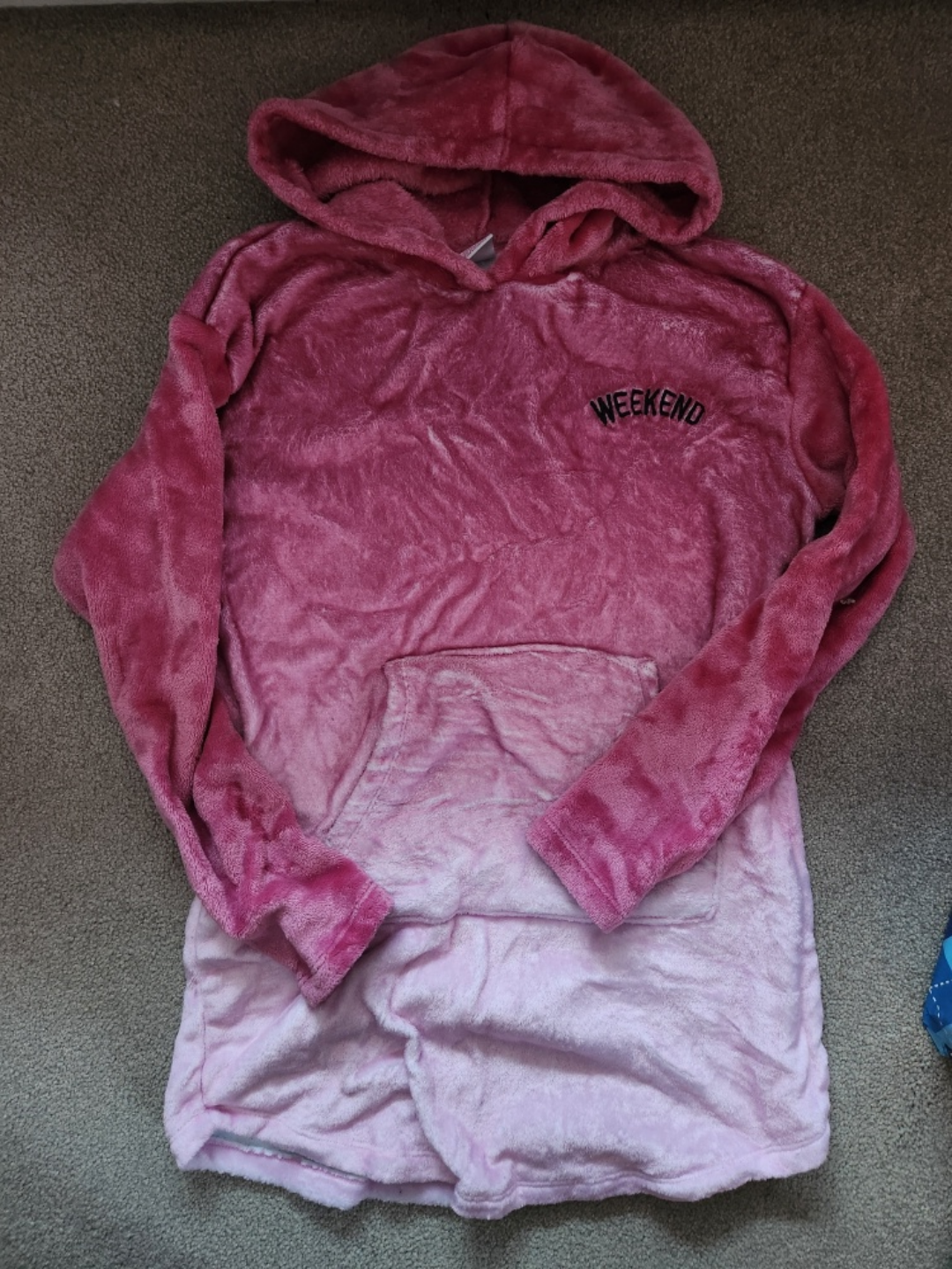 Long Fuzzy Pink Sweater with Hood - photo 3
