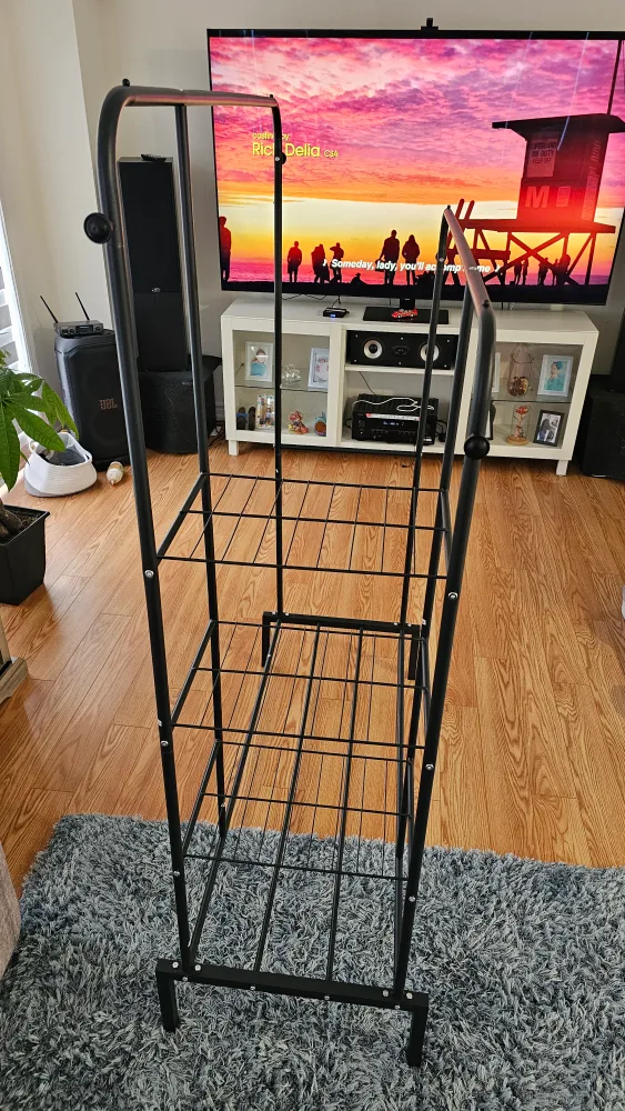 Double Rod Clothes Rack with Shelves image indicator(3)