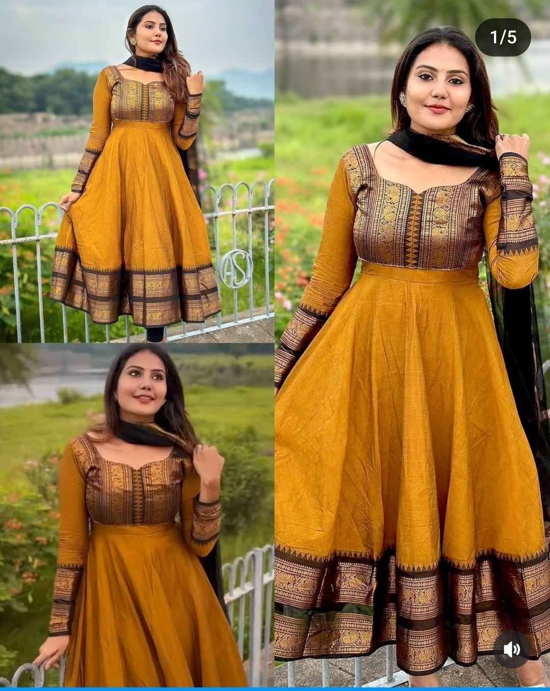 Mustard Yellow Anarkali with Pattachitra Bandhani