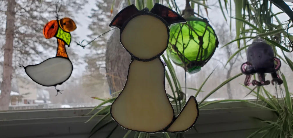 Stained Glass Dog (White) thumbnail