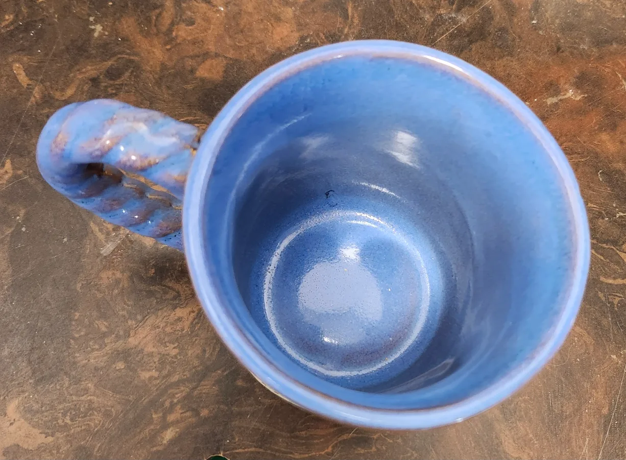 Unique Blue Ceramic Mug with Rope Handle and Funny Saying image indicator(3)