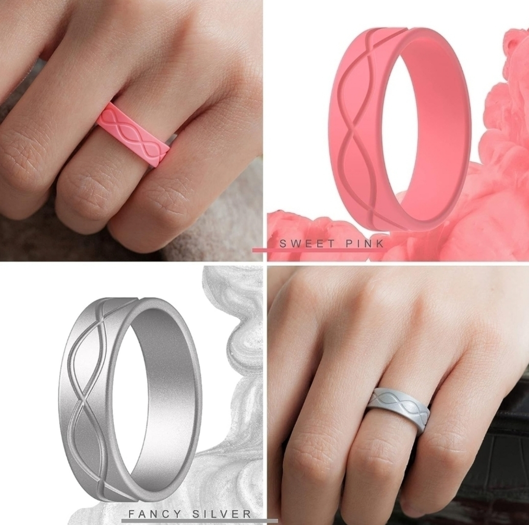 Unisex Silicone Infinity Design Wedding Bands Set of 7 - photo 5