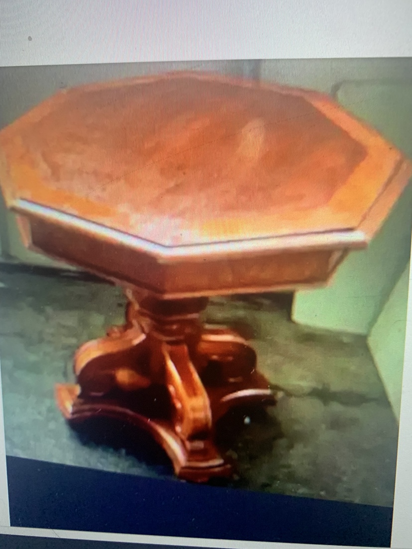 Beautiful marble Look coffee table & solid wood octagonal table