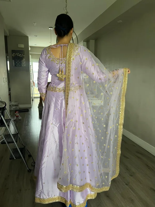 Lavender and Gold Indian Bridal Lehenga Choli image indicator(5)