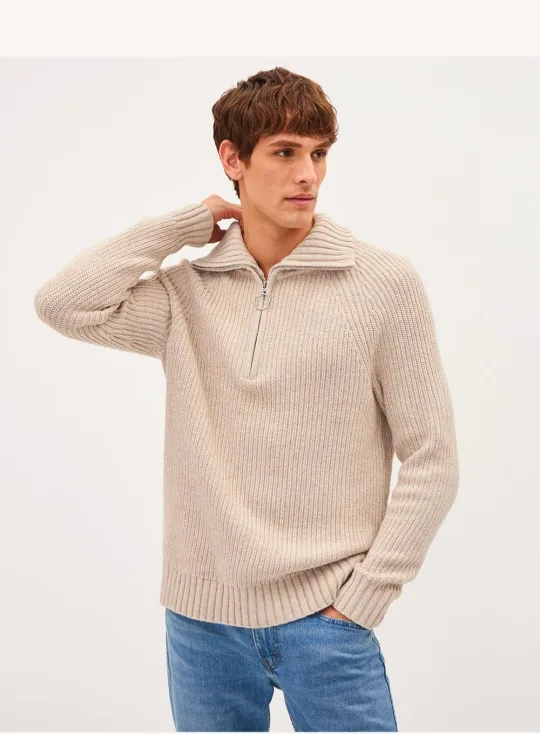 Mens RW &CO Cozy Creme long-sleeve sweater Size M image indicator(4)