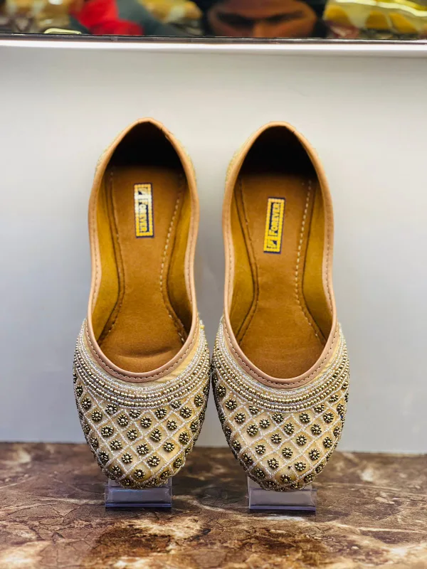 Gorgeous Embroidered Juttis & Girls' Red Sharara Suit image indicator(4)