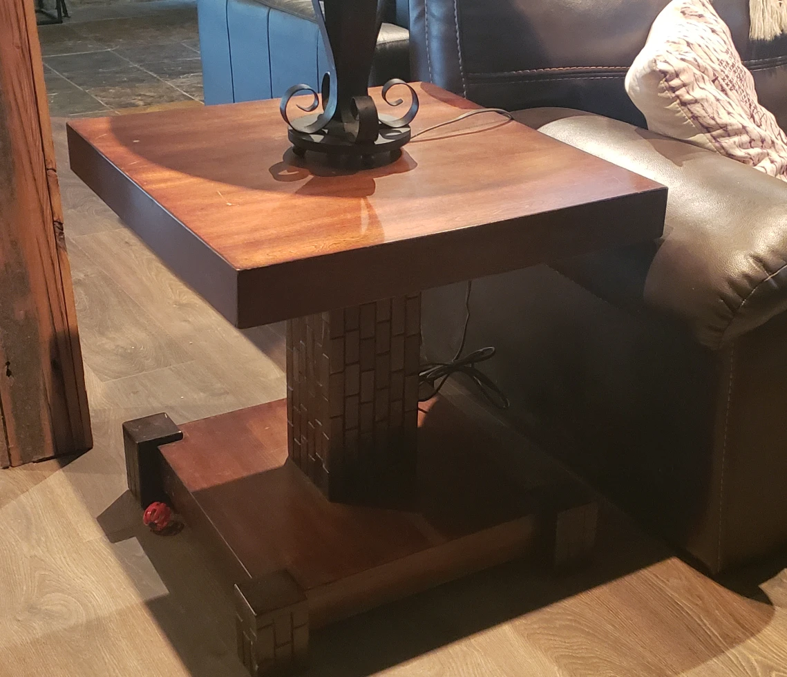 Dark Wood End Table and Coffee Table Set