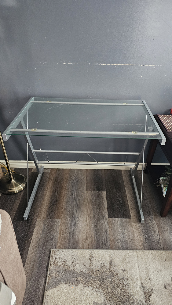 Glass Top Computer Desk