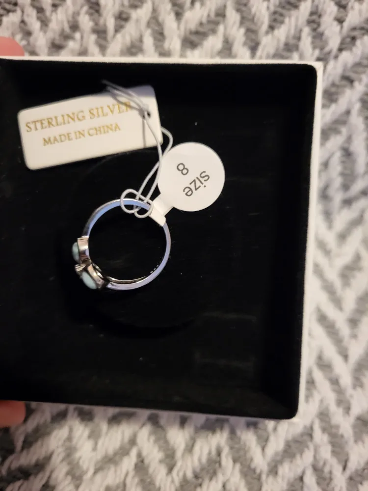 Sterling Silver Larimar Size: 8 Ring image indicator(5)