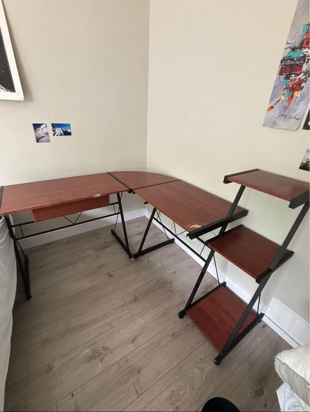 Corner Computer Desk with Storage Shelves image indicator(2)