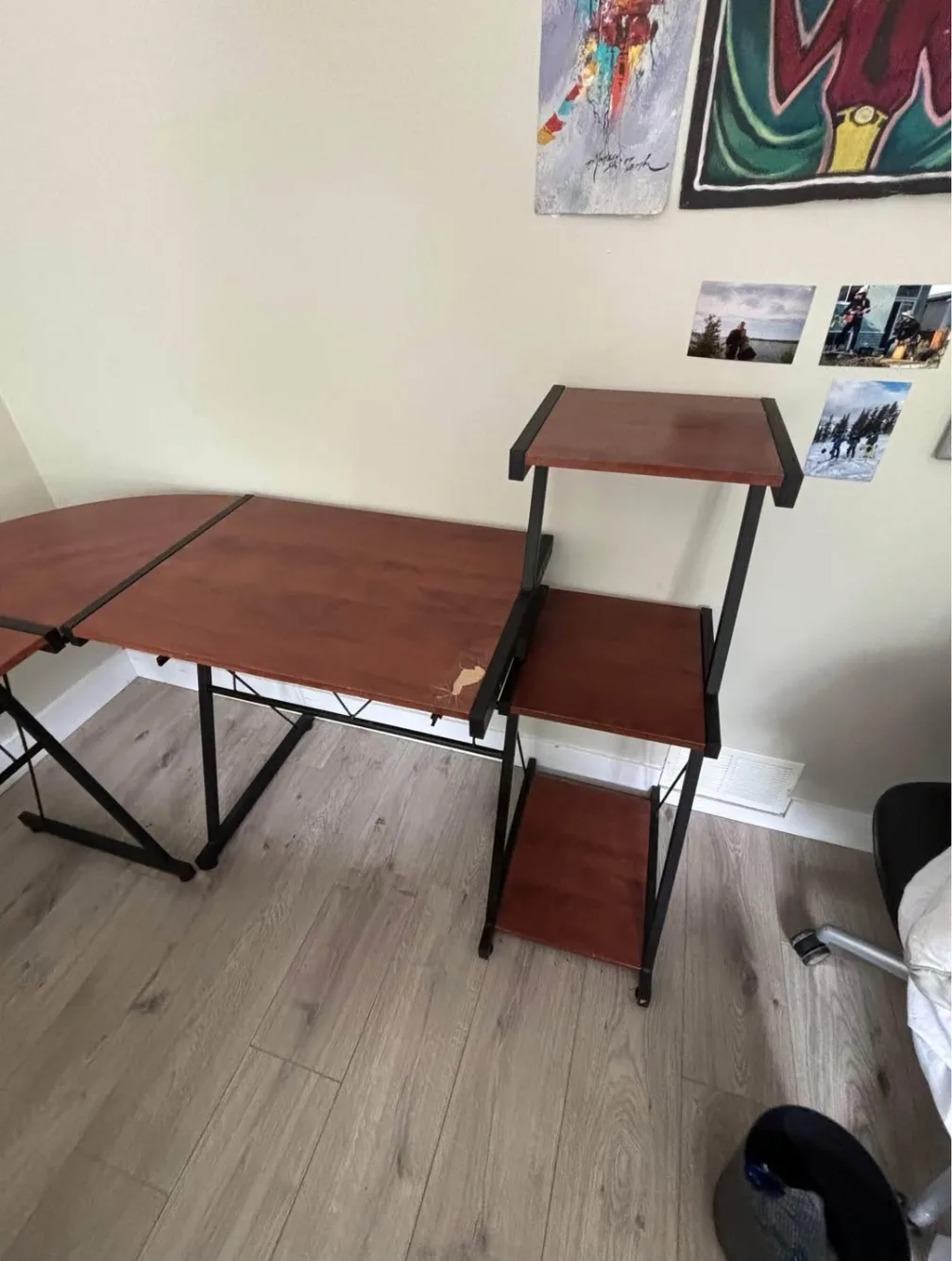 Corner Computer Desk with Storage Shelves image indicator(3)