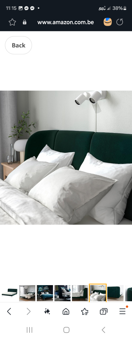 Velvet Upholstered Bed Frame - Dark Green - photo 3