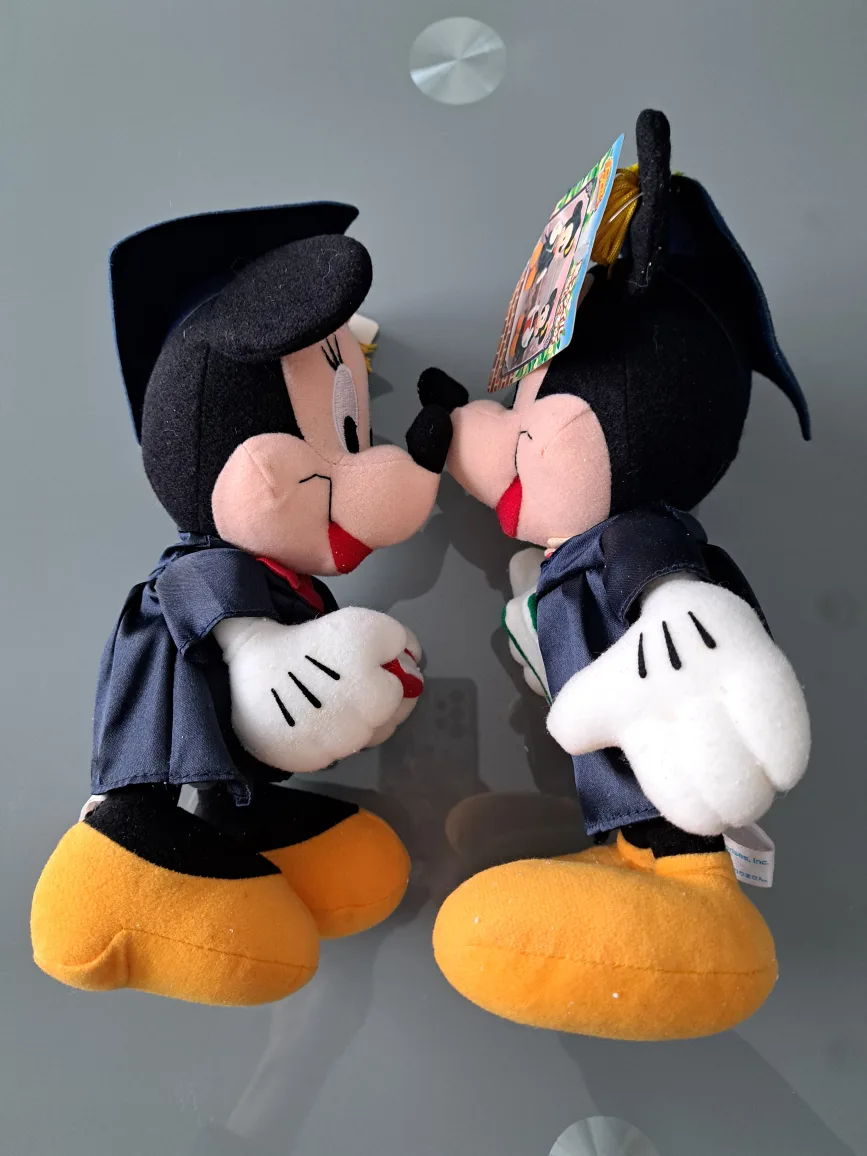10" Pair of Graduation Micky & Minnie Mouse Plush Toys image indicator(2)