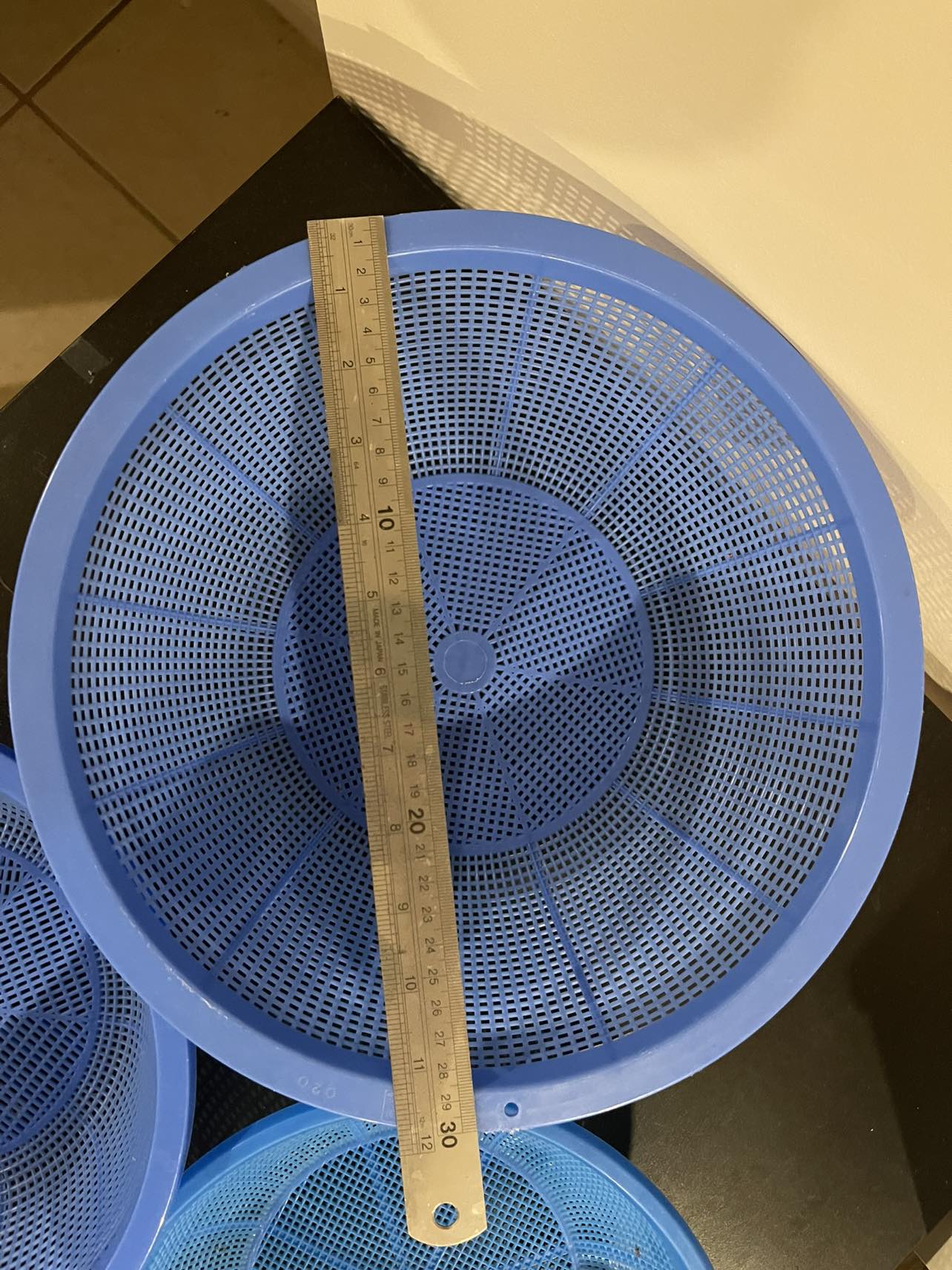🫐 3-Piece Blue Plastic Colander Set – Brand New 🍝🥦 - photo 2