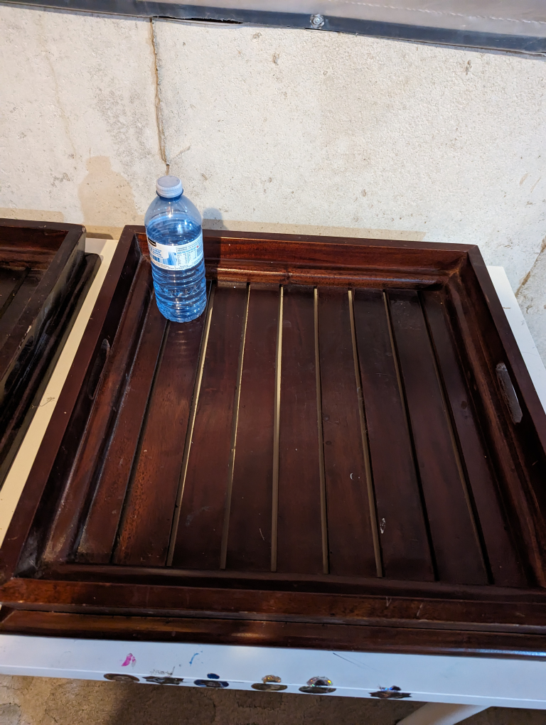 Pair of Oversized Wooden Serving Trays