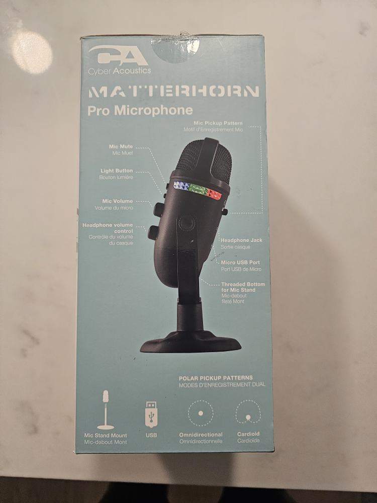 Cyber Acoustics Matterhorn Mic with Multi-Colored Lighting