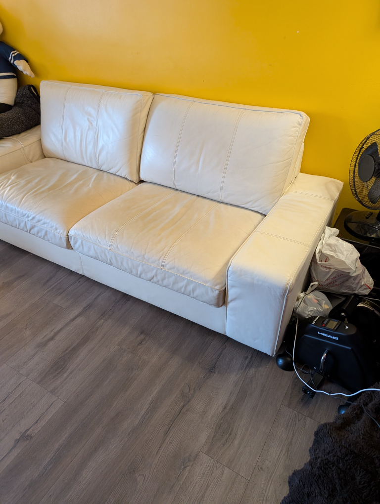 Off-white Leather Sofa