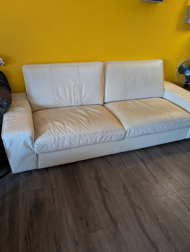 Off-white Leather Sofa - photo 2