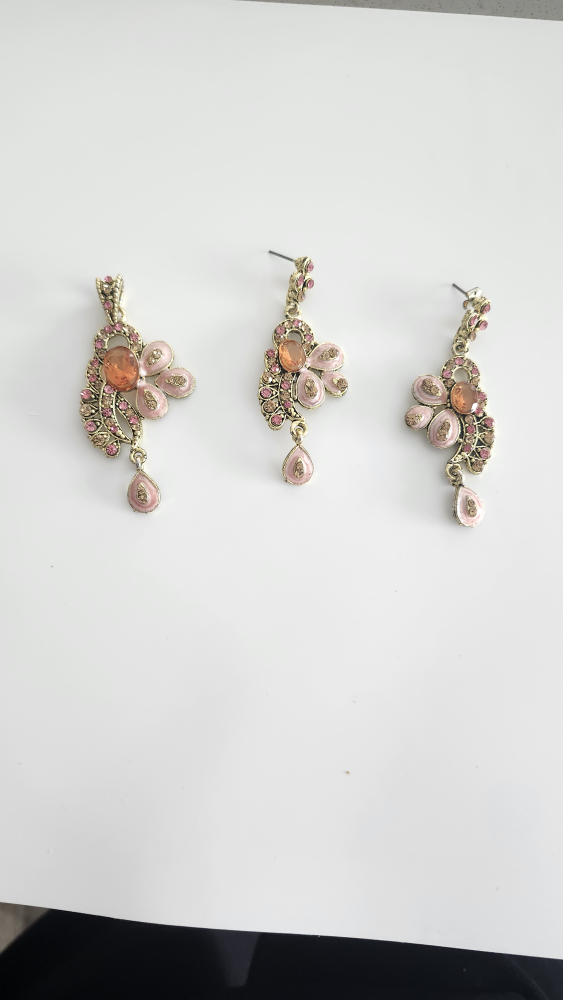 Gorgeous Pink and Orange Statement Jewellery Set