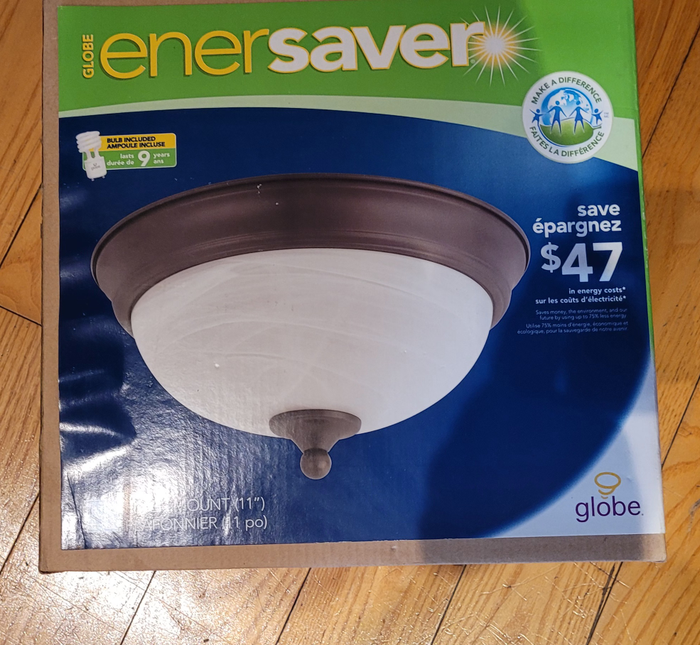 Globe Enersaver 11" Flush Mount Light Fixture