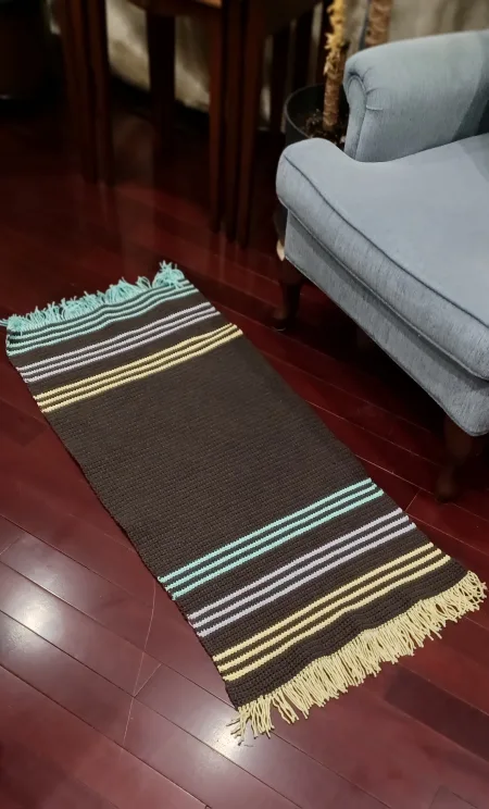 Hand-Crocheted Striped Rug image indicator(5)