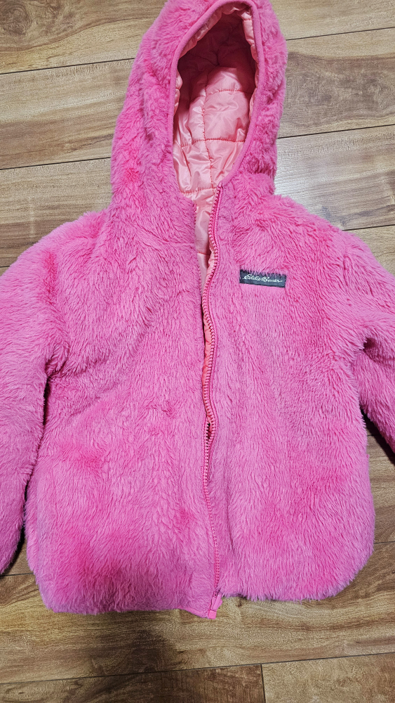 Eddie Bauer Girls' Pink Reversible Fuzzy Fleece Jacket - photo 3