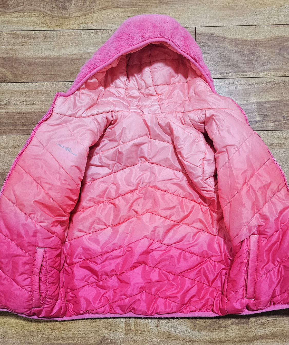 Eddie Bauer Girls' Pink Reversible Fuzzy Fleece Jacket - photo 5