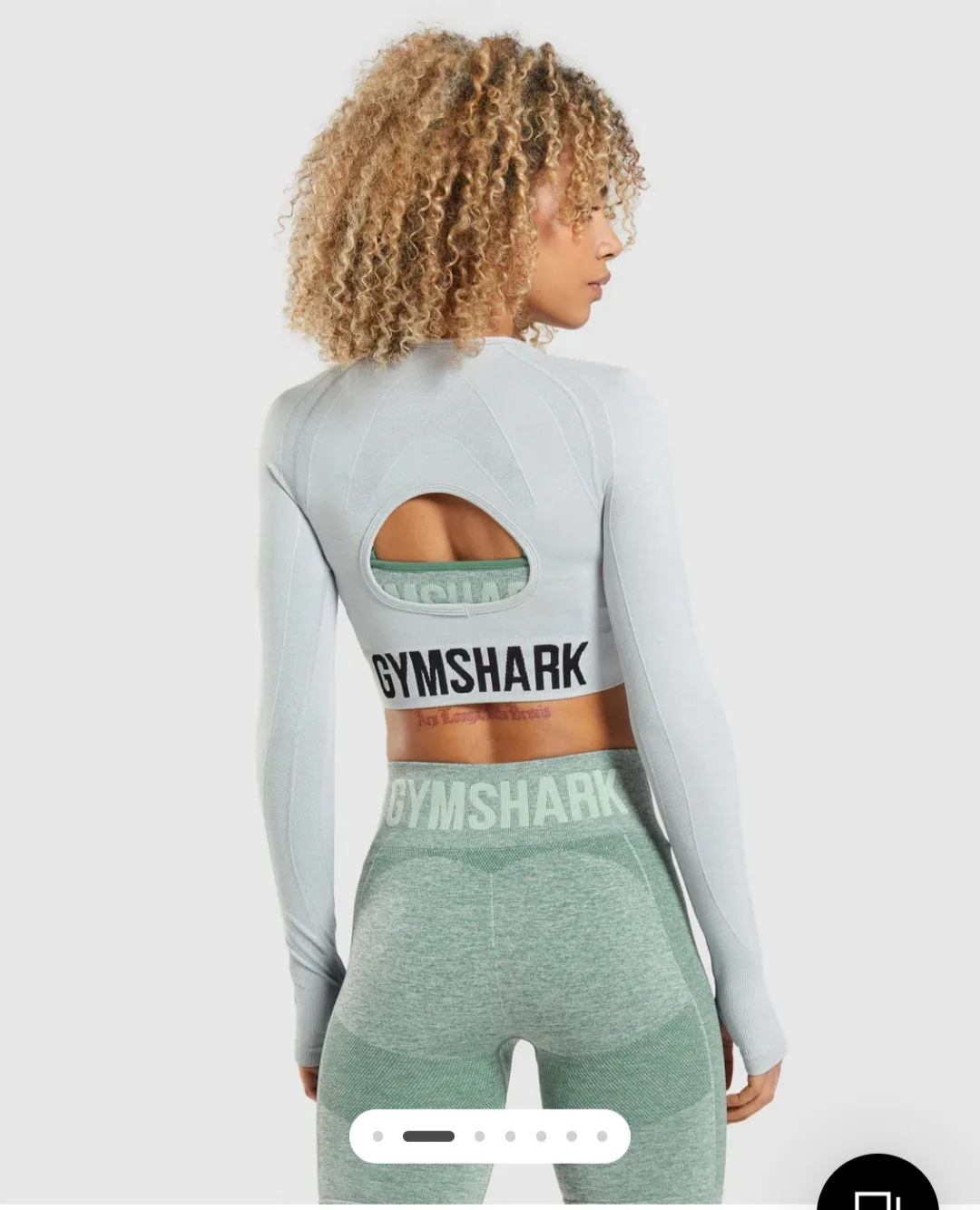 Gymshark Seamless Long Sleeve Crop Top - Light Grey image indicator(3)