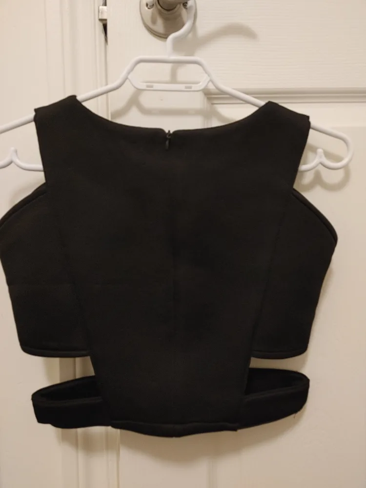 Black Cut-Out Crop Top & Striped Sleeveless Top Bundle image indicator(2)