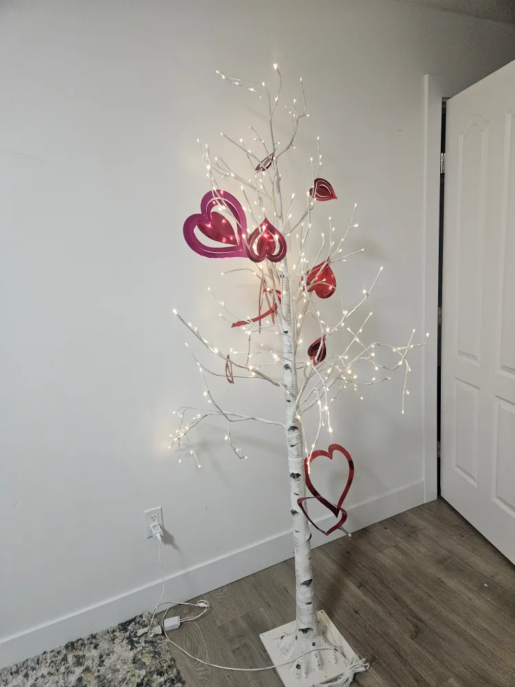 Valentine's Day Decor Birch Tree with Lights image indicator(2)