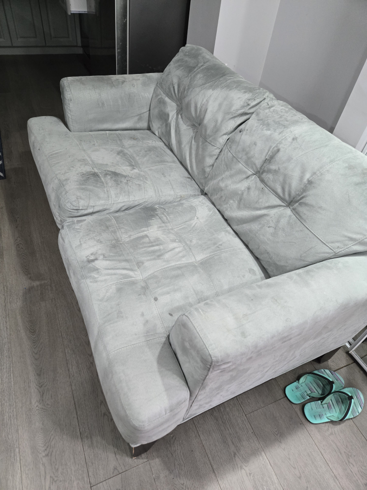 Light Green Microfiber Loveseat