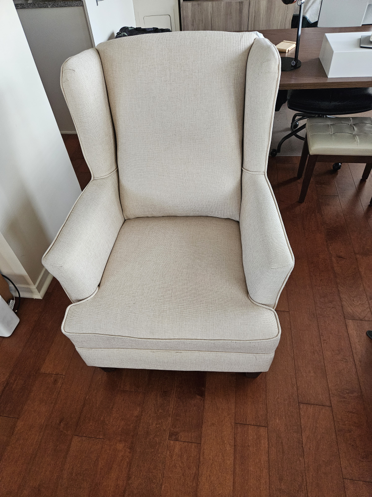 Beige Wingback Accent Chair